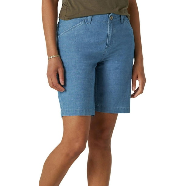 Lee Lee Womens Solid Regular Fit Chino Bermuda Shorts