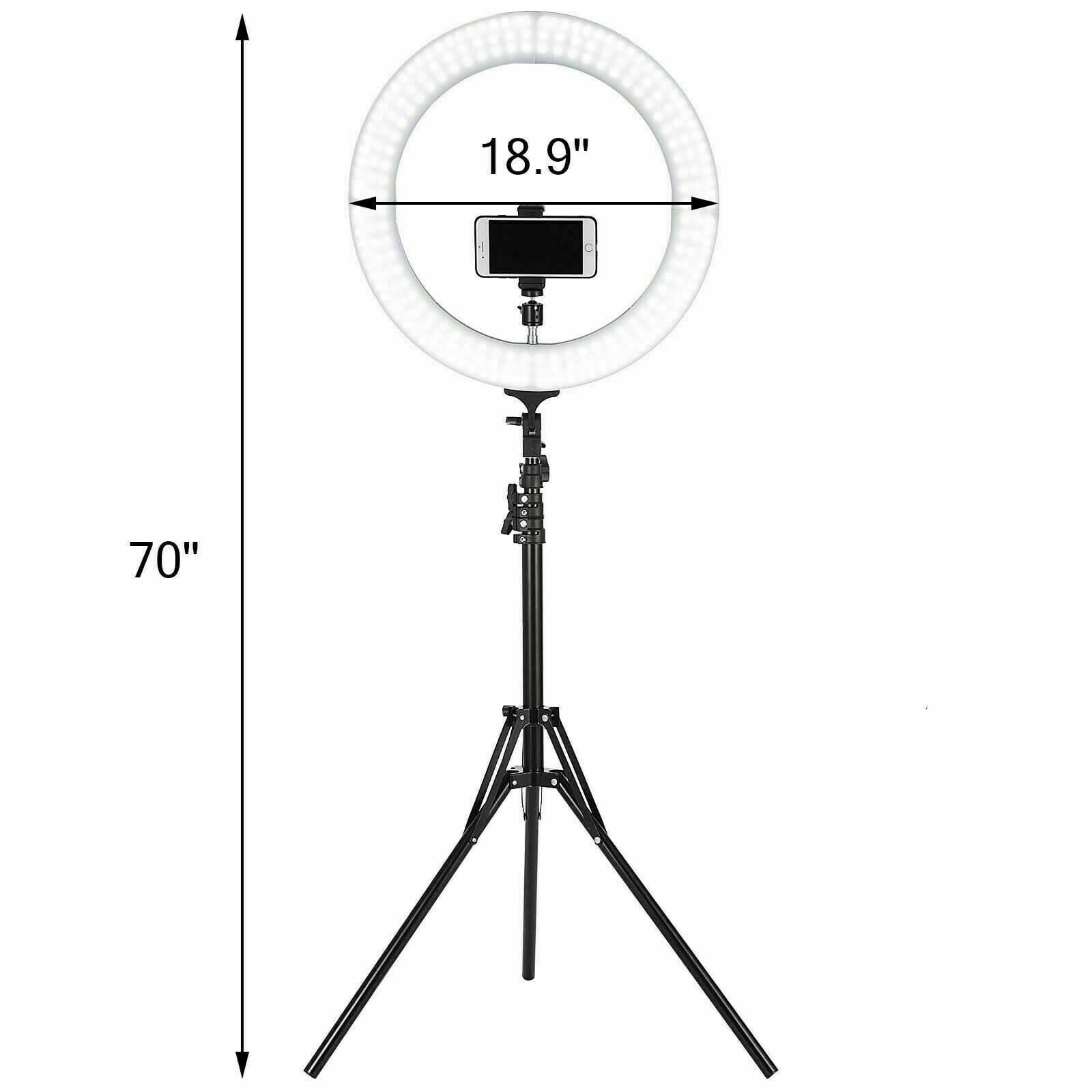 PVUEL 18" LED SMD Ring Light Kit w/ Tripod Stand For Cell Phone Camera Selfie Makeup