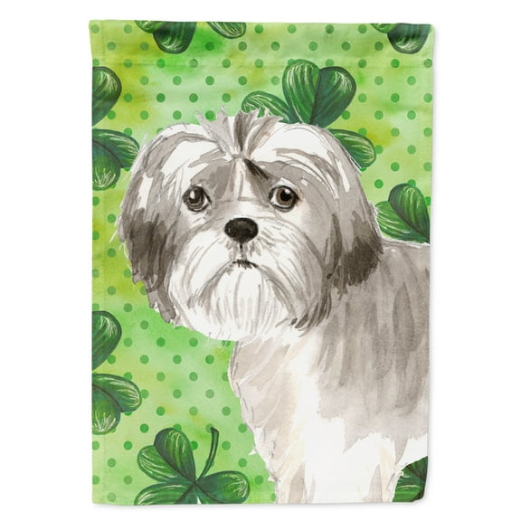 Carolines Treasures CK1788GF Shamrocks Shih Tzu Puppy Flag Garden Size Small multicolor