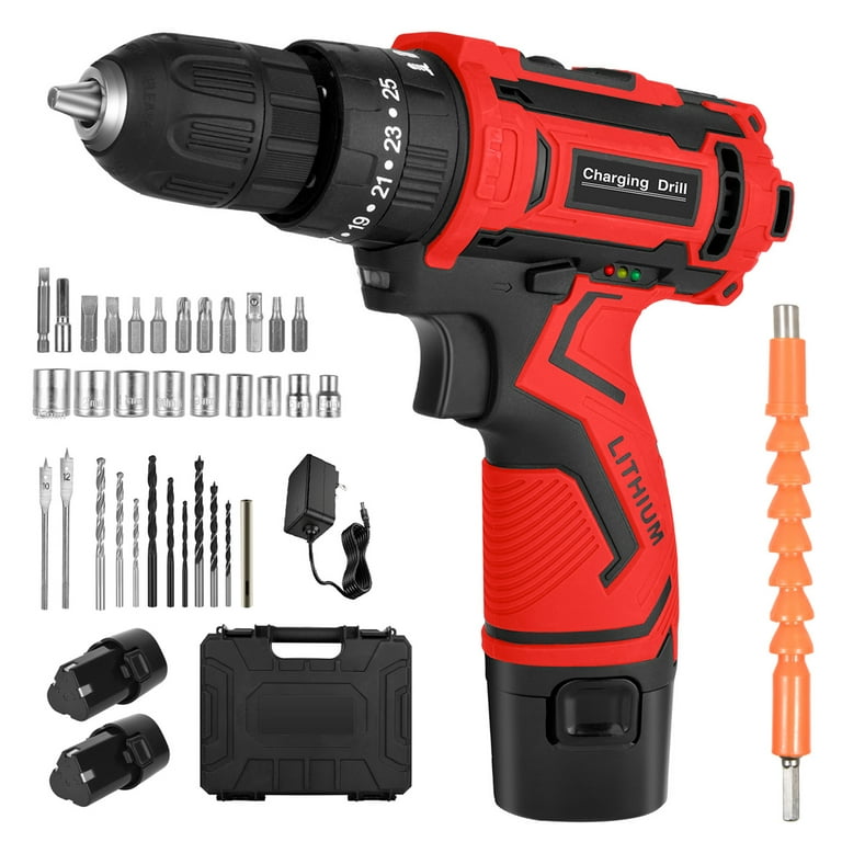 Wosai Power Tool Screw Driver Electric Cordless Small Drill