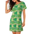 thumbnail image 2 of Disketp Crocodile And Bush for Womens Short Sleeve Sleepshirt Scoopneck Cute Nightdress Comfy Nightgown, 2 of 6