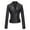 Black-32, variant on HTNBO Women's Faux Leather Jacket For Women Crop Short Cropped PU Slim Zip Up Moto Biker Coat Motorcycle Jackets