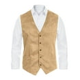 thumbnail image 4 of Men's Suit Vest Slim Fit Formal Business Dress Vest Casual Wedding Waistcoat Brown L, 4 of 5