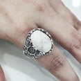 thumbnail image 4 of Howlite Mans Ring, Natural Howlite Ring, White Turquoise, Silver Jewelry, 925 Silver Ring, Birthday Gift, Heavy Mens Ring, Arabic Design, Ottoman Style Ring, Christmas, Turkey Mens Signet Ring, 4 of 7