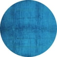 thumbnail image 1 of Ahgly Company Machine Washable Indoor Round Oriental Turquoise Blue Industrial Area Rugs, 5' Round, 1 of 4