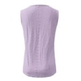 thumbnail image 5 of Rigardu tank top for women Eyelet TopWomen's New Summer V Neck Vest T Shirt Us Size Sleeveless Lace Top for Women womens tank tops Purple + M, 5 of 6