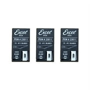 Excel Blades #11 Craft Knife Replacement Double Honed, Set of 15 with Dispenser, 3 Pack