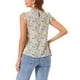 thumbnail image 3 of TOP SIN MANGAS RUFFLE DE MUJER INSPIRE CHIC OFICINA NEGOCIOS BLUSAS FLORALES VINTAGE DE LOS AÑOS 50 S BEIGE PÚRPURA-FLORAL, 3 of 5