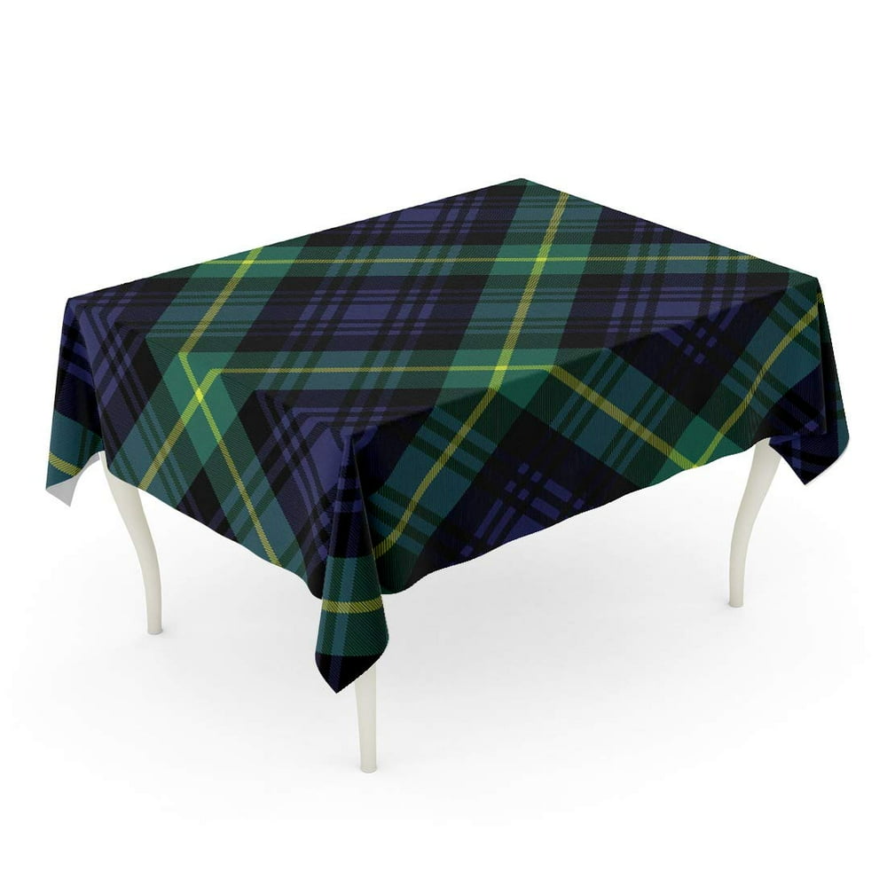 SIDONKU Green Plaid Gordon Tartan Check Pattern No Gradients Blue