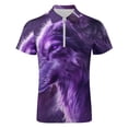 thumbnail image 4 of Purple Wolf Men Zipper T-shirt Summer Casual Short Sleeve T-shirt Top, 4 of 7