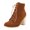 Brown, variant on Women's Lace up Stacked High heel Short Booties Classic Suede Fall Dressy Ankle Boots Work Business Daily Footwear