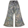 thumbnail image 2 of LNMQLPDBS Metallic Flare Pants Girls Teen Tween Fall Winter Shiny Bell Bottoms Girls Clothing Elastic Waist Sparkly Party Dance Trousers Comfy Daily Wear, 2 of 4