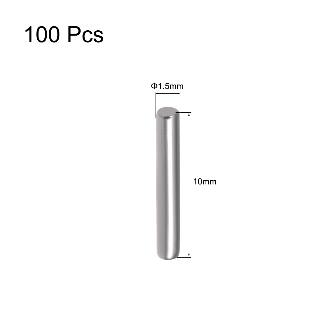 100Pcs 1.5mm x 10mm Dowel Pin 304 Stainless Steel Shelf Pin Fasten Elements 714998753359 