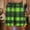 Green-24, variant on LIBRCLO Mens Shorts Elastic Waist Drawstring Plaid Printing Shorts Fashion Casual Breathable Beach Pants with Pockets