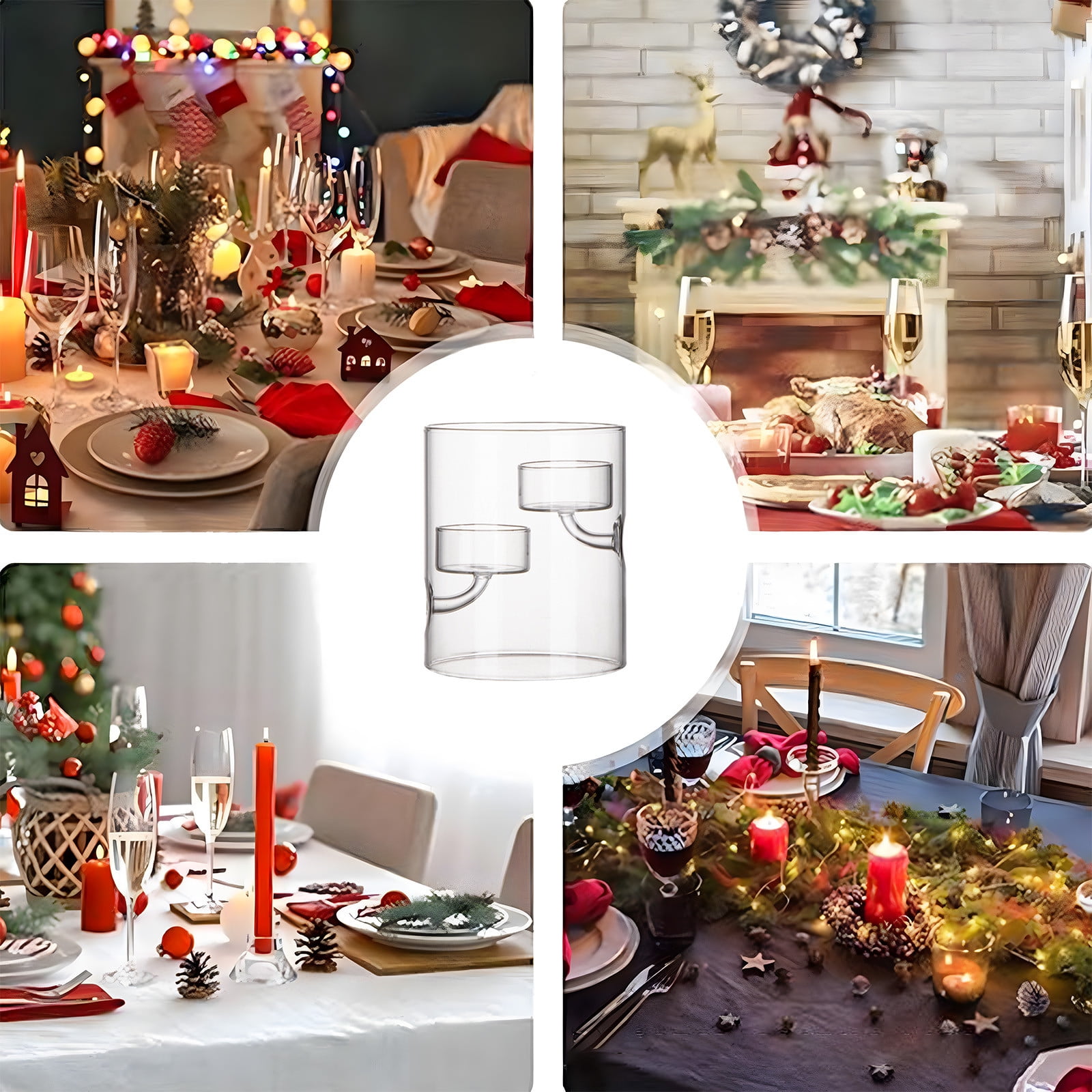 B Windproof Glass Candlestick For Christmas Celebrations And Candlelight Dinners Features European Style For Sophisticated Home Ambiance