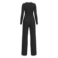 thumbnail image 7 of BODOAO Women's 2 Piece Sweatshirt Set Long Sleeve Scoop Neck Crop Top and Wide Leg Pants Casual Lounge Tracksuit, Soft Matching Outfit for Travel, Home and Daily Wear Set Black L, 7 of 7