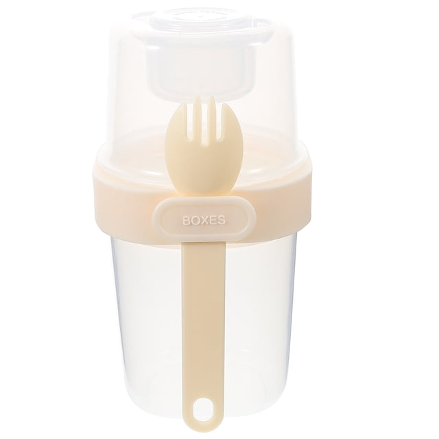 Vaso de yogur portátil de doble capa con tapa y cuchara, recipiente reutilizable para cereales y leche, vasos para parfait de yogur, recipiente para parfait de avena y snacks