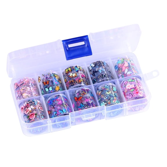 Nail Stickers Foil Transfer Wraps 10 Sheets Flower Design DIY Art Decals for Manicure