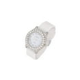 thumbnail image 7 of Simone Chic. Women's Big Rocks Fully Iced Bezel Colored Dial w/Easy Reader Roman Numerals Colorful Rubber Band Watch - ST10357LA (4pcSet SLV Pure Wht), 7 of 7