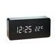 thumbnail image 1 of Wooden Digital Clock - Multifunction LED Alarm Clock with Time/Date/Temperature Display and Voice Control for Home Travel (Black), 1 of 1
