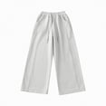 thumbnail image 7 of Ccpelsie Girls Spring Casual Lounge Pants Wide Leg Loose Fit Sweatpants Elastic Waist Drawstring Joggers for Home Comfort(A01-Light Gray,5-6 Years), 7 of 7