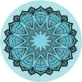 thumbnail image 1 of Ahgly Company Indoor Round Patterned Aquamarine Stone Green Area Rugs, 7' Round, 1 of 6