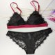 thumbnail image 2 of Traje de baño de dos piezas con sujetador y conjunto de bikini, copa triangular, color negro L, 2 of 9