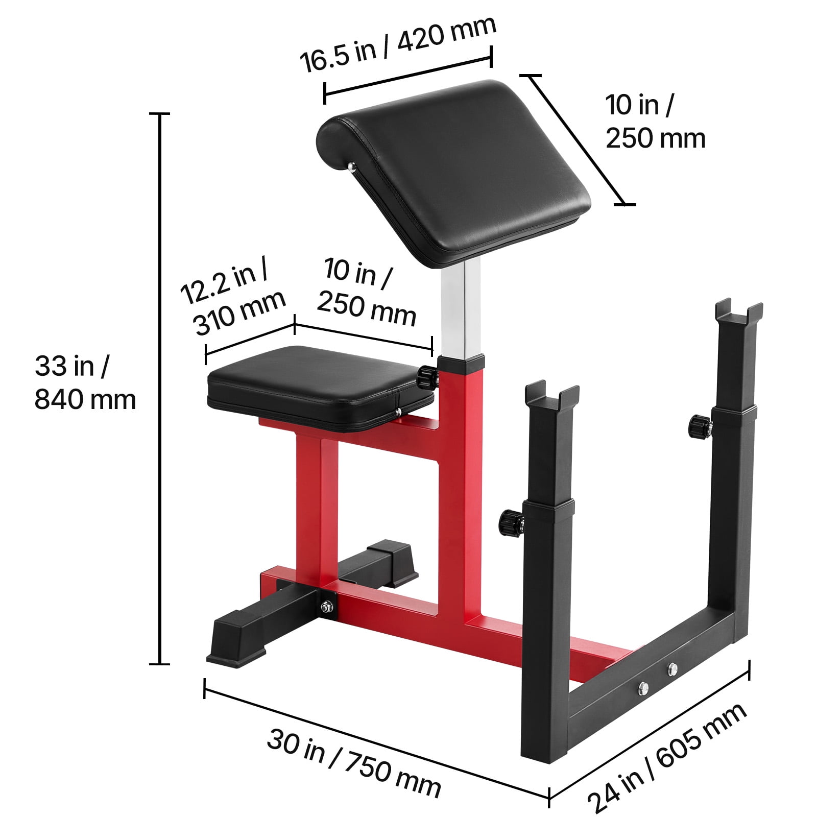 VEVOR Weight Bench with Leg Extension, Strength Training Benches, Max load 440 LBS Home Gym Bench Fitness Equipment, Seated Arm Isolated Barbell Dumbbell Bicep Station, Workout Bench for Home Gym