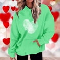 thumbnail image 2 of Penkiiy Mode Décontractée pour Femmes Impression de la Saint-Valentin Hauts à Manches Longues Chandails en Molleton TG Vert, 2 of 5