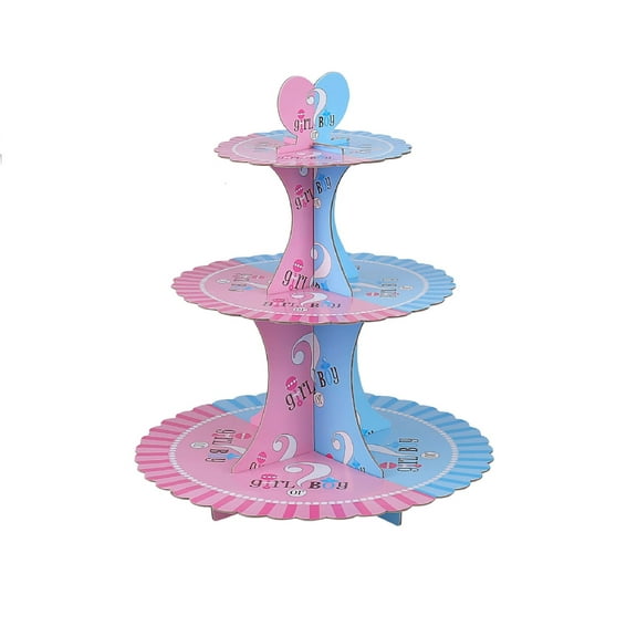 3-Tier Cupcake Stand  Gender Reveal Dessert Holder Tower Decorations