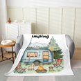 thumbnail image 2 of Erosebridal Rustic Camp Sherpa Blanket, RV Car Fuzzy Blanket Throw, Happy Camping Decor, 2 of 7