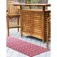 thumbnail image 7 of Unique Loom Outdoor Trellis Collection Area Rug - Tribal Trellis (2' x 6' 1" Runner Fuschia/Gray), 7 of 7