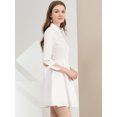 thumbnail image 4 of INSPIRE CHIC Robe-Chemise Patineuse en Coton pour Femmes à Col, Manches 3/4, Boutonnée, 4 of 6