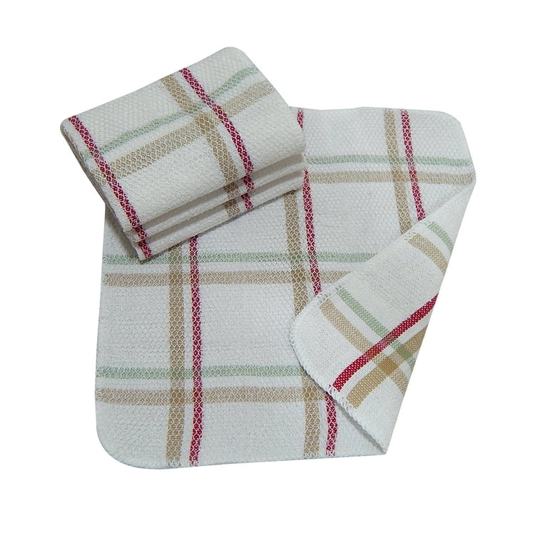 Mainstays 4 Piece Kitchen Scrubber Dishcloth Set Tan Stripe
