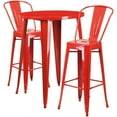 thumbnail image 2 of Emma + Oliver Commercial Grade 30" Round Red Metal Indoor-Outdoor Bar Table Set-2 Cafe Stools, 2 of 5