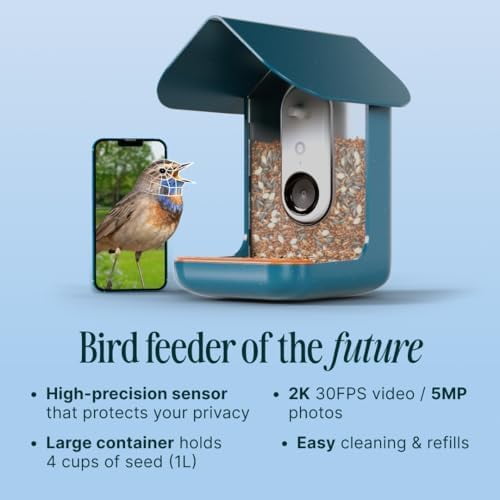 Bird Buddy Smart Bird Feeder with Camera, AI Bird Identification