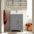 thumbnail image 2 of Lavanti Oakford Solidwood 24*18-inch Bathroom Vanity with Sink - Stylish Gray, 2 of 7