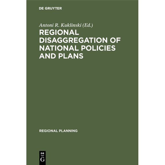 Regional Planning Regional Disaggregation of National Policies and Plans, Book 8, (Hardcover)
