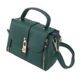 thumbnail image 4 of Bolso de mano tipo mensajero de PU, elegante bolso de hombro vintage para mujer con múltiples bolsillos, correa ajustable, color verde, talla única, 4 of 15