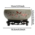 thumbnail image 3 of Lotus Bowl Planter, Chinese Ceramic Lotus Flower Bowl with Stand Base, Hydroponic Water Lily Bowl Planter Indoor, Oriental Fish Tank Bowl for Lotus Flowers Indoor, 3 of 7
