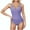 Purple, variant on Miqool Women's One Piece Swimsuits V Neck Criss Cross Ruched Push Up Tummy Control Bathing Suits Slimming Swimwear