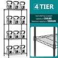 thumbnail image 6 of IZEUK 4-Tier Metal Shelving Unit for Home Garage, Heavy Duty Utility Rack, 1000 lbs Capacity, 23.6" W x 13.7" D x 53.4" H, Black, 6 of 11