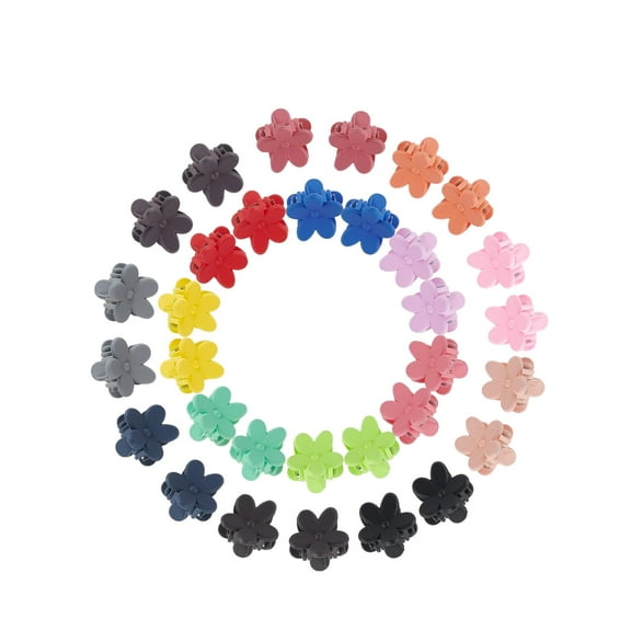 32Pcs 16 Colors Claw Flower Hair Clips 13x13.5x15mm Tiny Strong Hold Claw Flower Hair Clips Colorful Mini Hair Claw Floral Clips for Hair Accessories Long Hair Sectioning colorful DIY