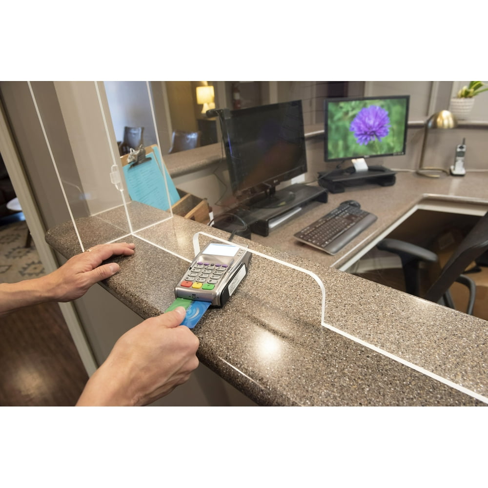 Plexiglass Shield 30"x30" 1/4" (6mm) Acrylic with 12"x3" Opening and 8.