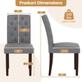 thumbnail image 3 of Gymax Wooden Dining Chair Set of 2 w/Rubber Wood Legs Padded Seat S Springs High  Back Gray, 3 of 8
