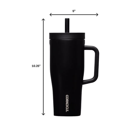 Corkcicle Leakproof Hydration Set, 2-Pack Go Cup XL (30oz) and Cruiser (22oz) Insulated Tumblers with Straws Black/Teal