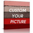 thumbnail image 2 of Red Grey Wall Art Painting on Canvas, Vintage Stripe Farmhouse Wood Grain Ombre Canvas Art Home Prints Wall Art Framed Modern Artwork for Living Room Bedroom Wall Decor 8x8in, 2 of 9