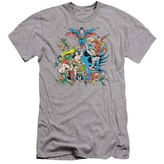 Dc - Justice League Assemble - Premium Slim Fit Short Sleeve Shirt - Large