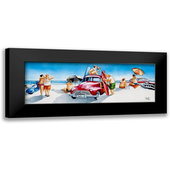 West, Ronald 14x7 Black Modern Framed Museum Art Print Titled - Gone Surfing