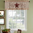 thumbnail image 3 of Texas Star Vintage Curtain Valances for Windows, Kitchen Valance Window Treatments Panel 2 Pack, Brown Checkered Berry Farmhouse Rod Pocket Short Curtains for Bathroom Bedroom 60 x 18 Inch, 3 of 8